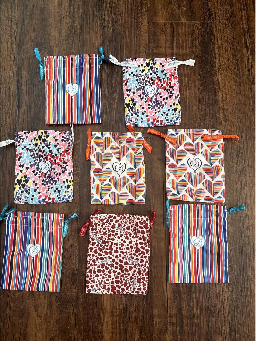Brighton Jewelry Pouch Drawstring Bags New l bright color mixed lot of 8